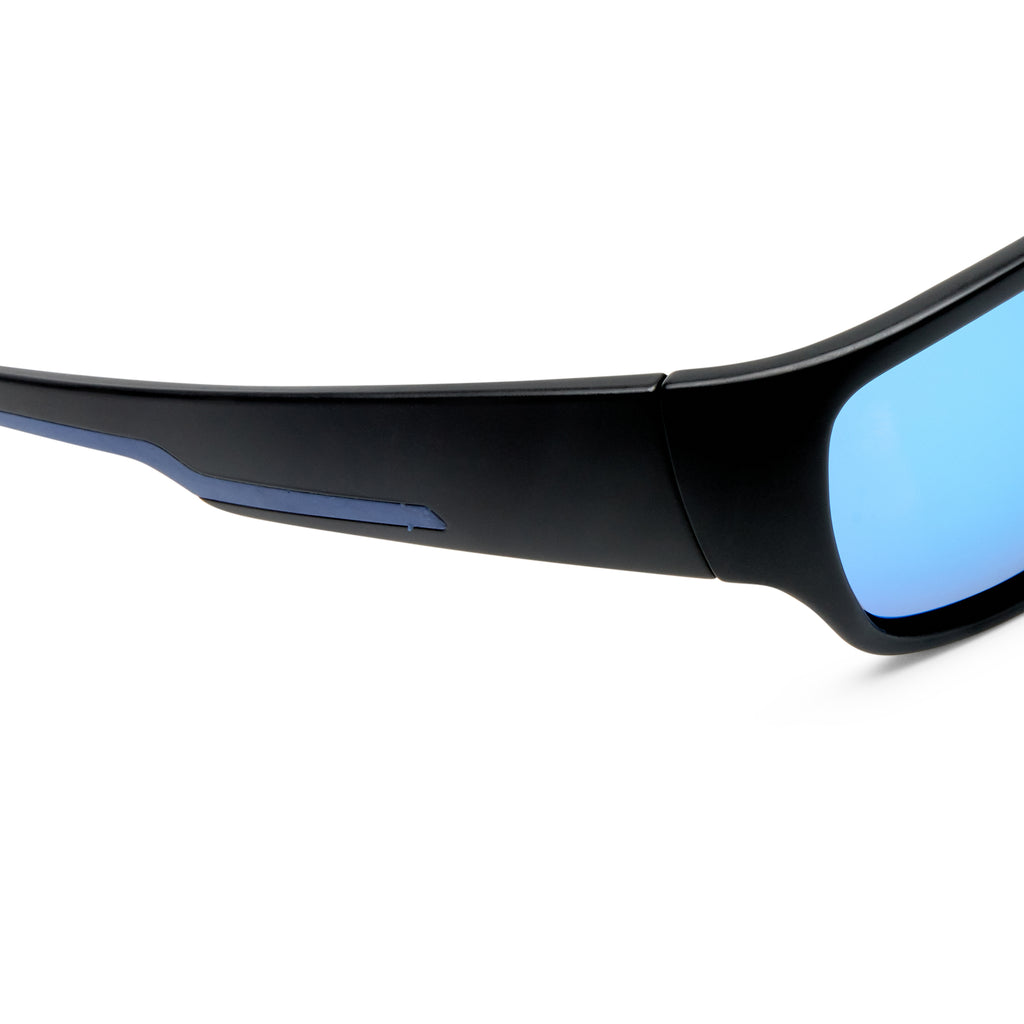 Cancer Council Merimbula Matte Black Dark Blue Male Wrap Sunglasses | Eyewear Index