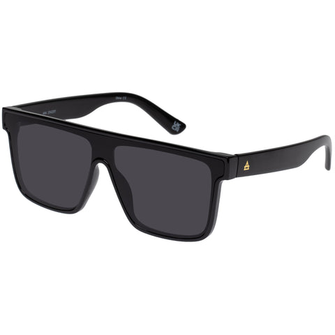 Aire Ara Shiny Black Uni-Sex Square Sunglasses | Eyewear Index