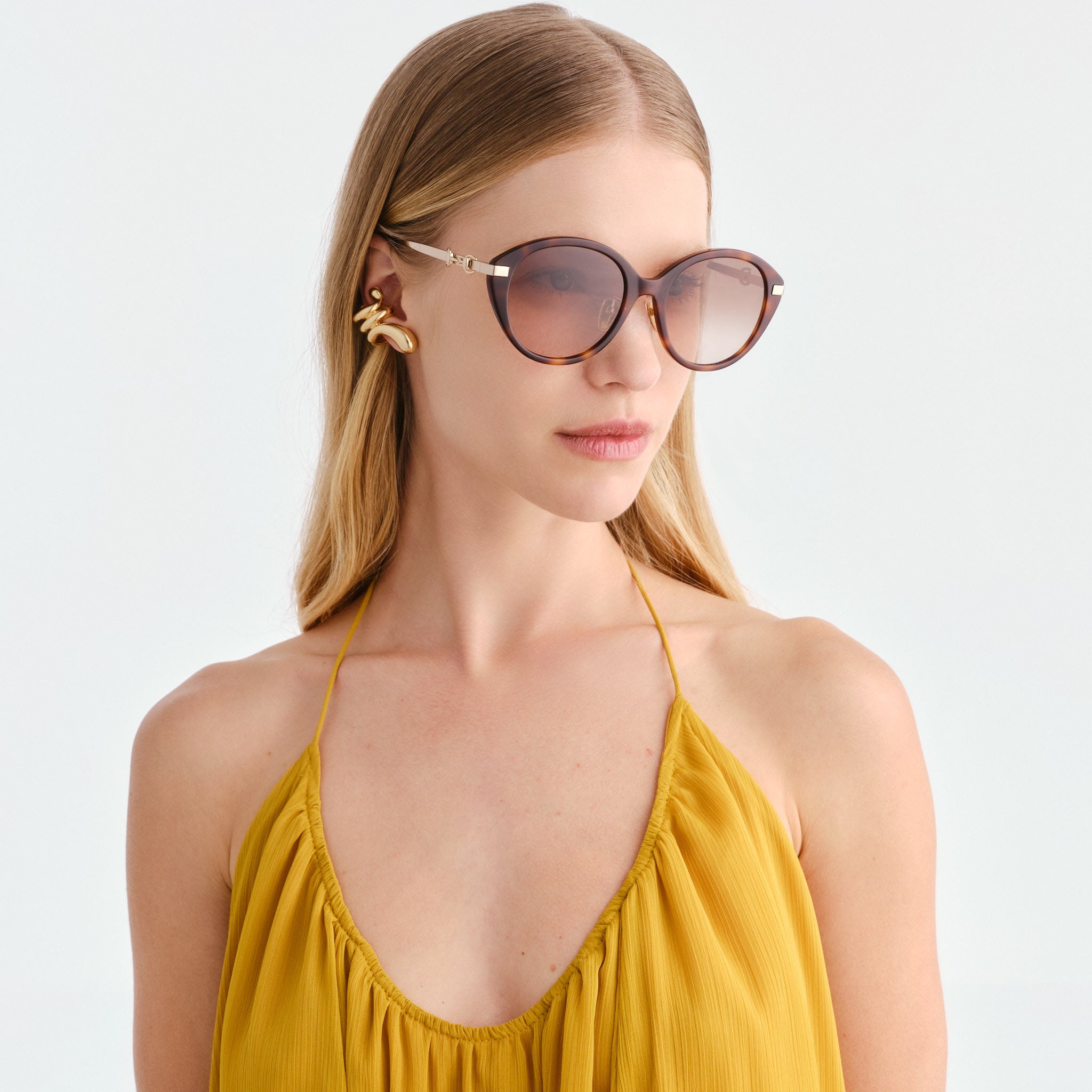 Gucci Gg2056sa Havana Female Cat-Eye Sunglasses | Eyewear Index