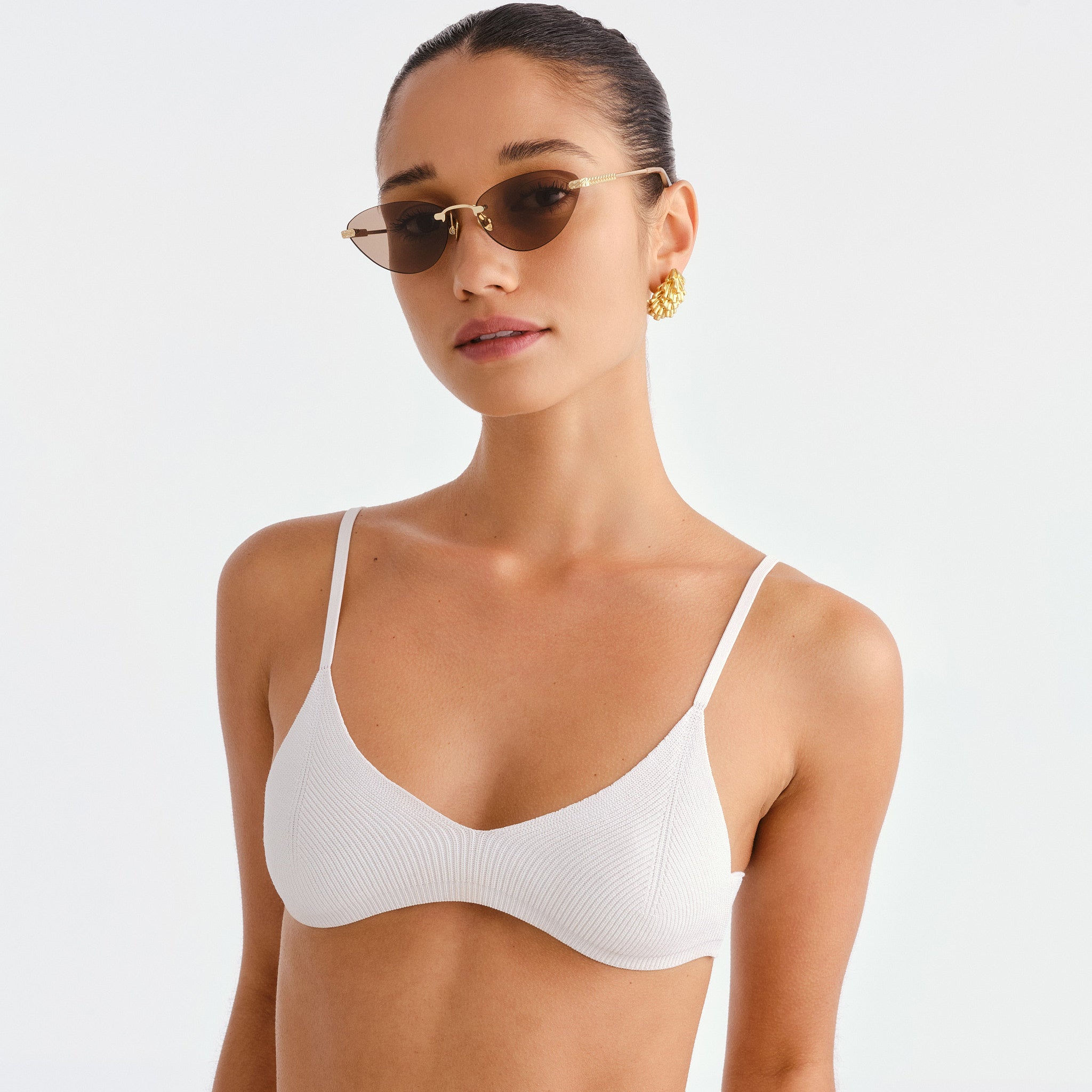 Luv Lou The Juni Gold Female Cat-Eye Sunglasses | Eyewear Index