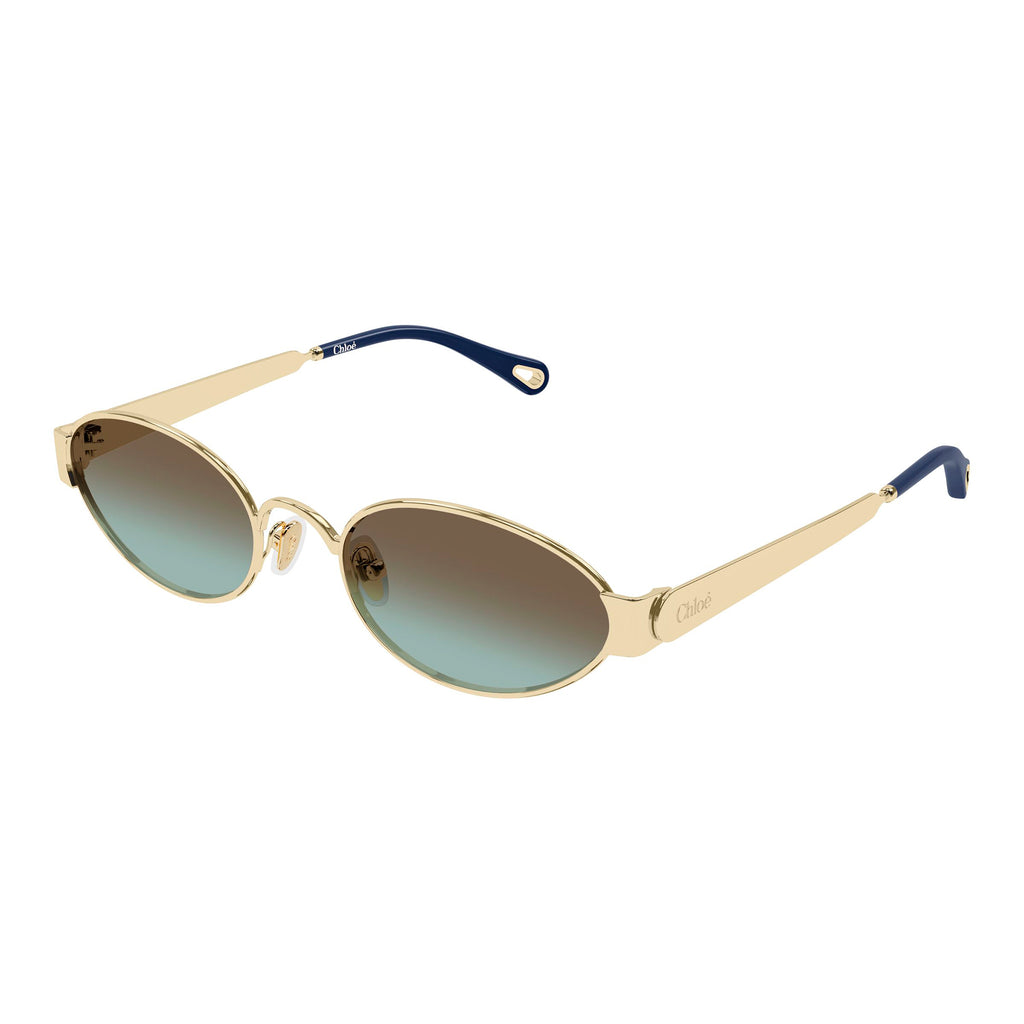 Chloe Ch0355s Gold Female Round Sunglasses | Eyewear Index