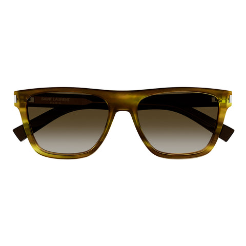 Saint Laurent Sl619 Havana Male Round Sunglasses | Eyewear Index