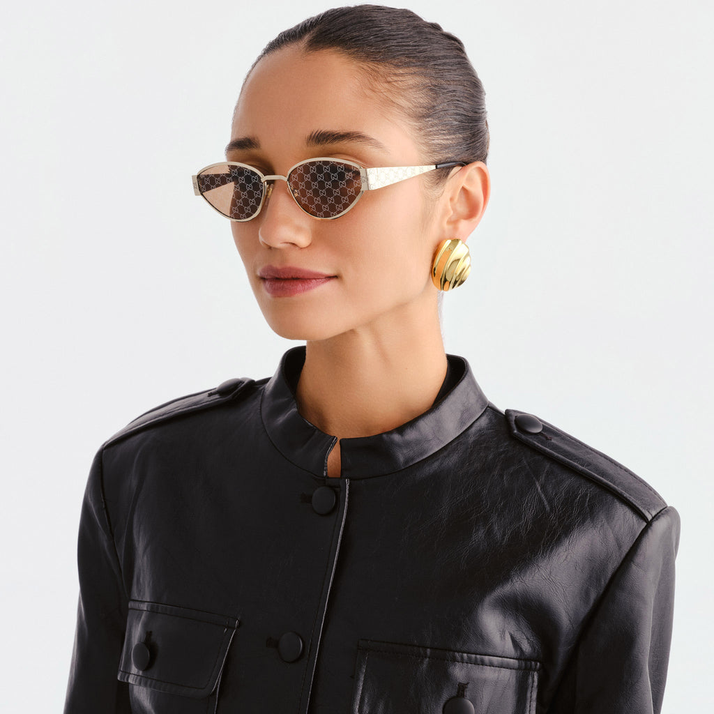 Gucci Gg1853s Gold Female Cat-Eye Sunglasses | Eyewear Index