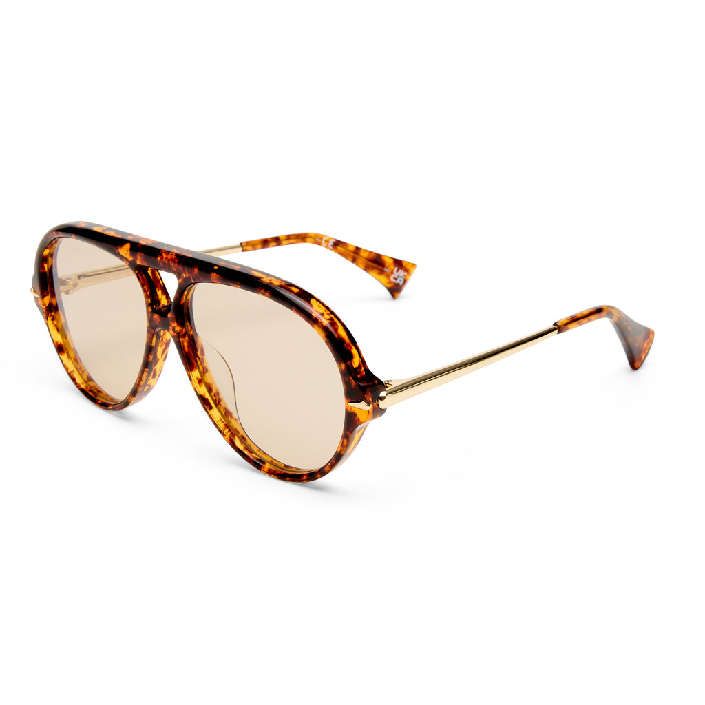 Le Specs Numero Once Mottled Tort Female Aviator Sunglasses | Eyewear Index