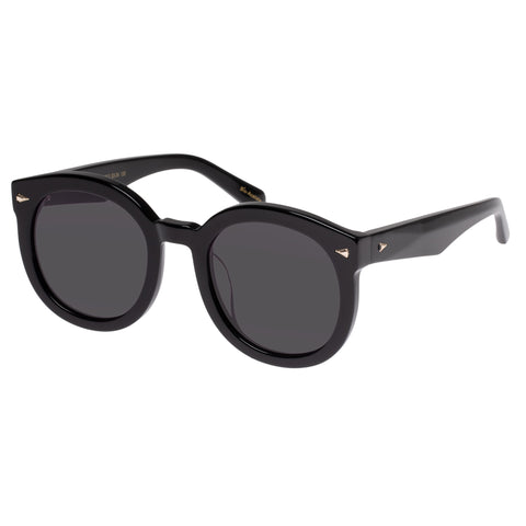 Karen Walker Super Duper Strength 22 Black 2231313 Uni-Sex Round Sunglasses | Eyewear Index