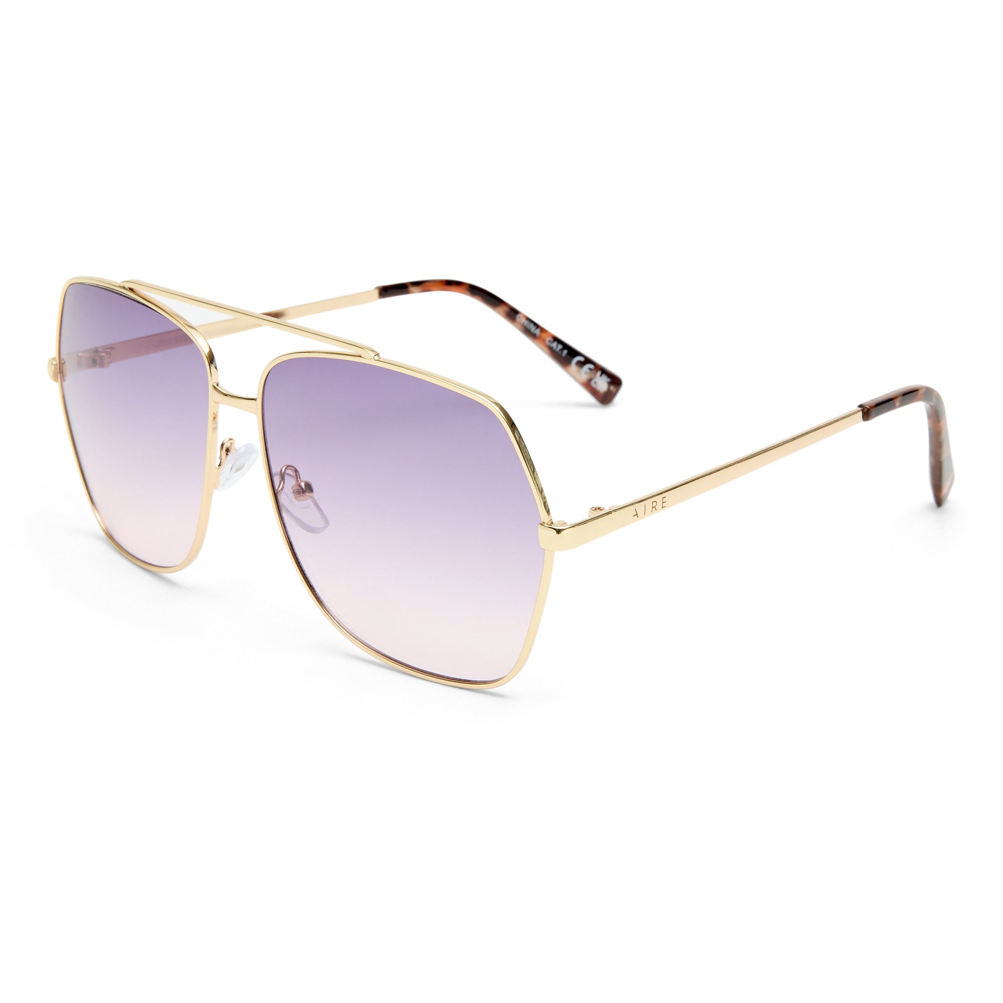 Aire Celestine Gold Cookie Tort Uni-Sex Aviator Sunglasses | Eyewear Index