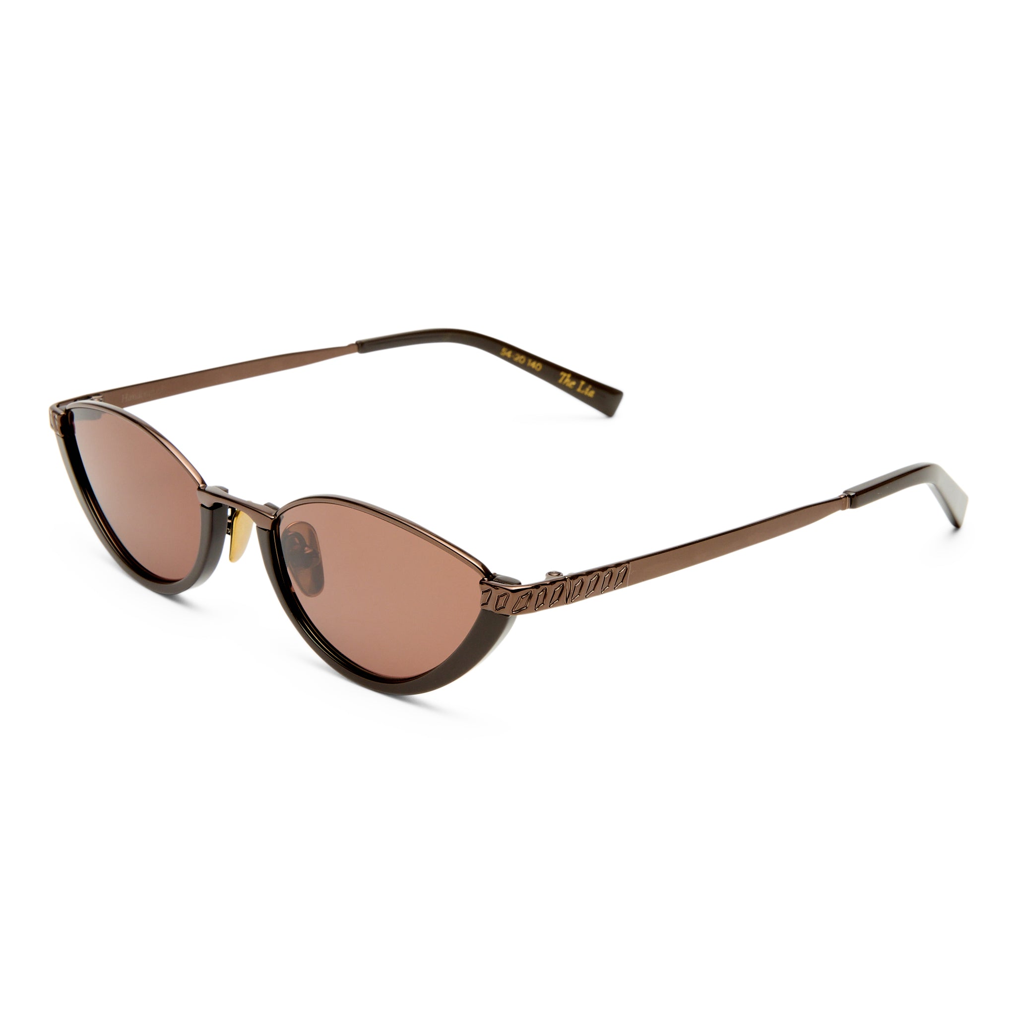 Luv Lou The Lia Bronze Female Cat-Eye Sunglasses | Eyewear Index