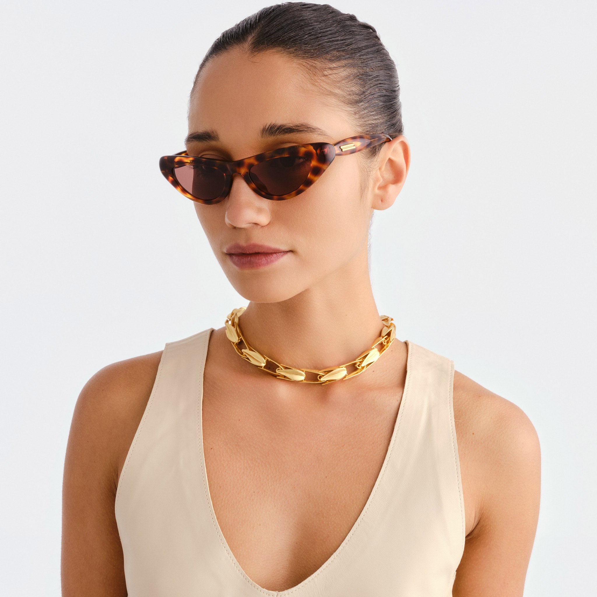 Bottega Veneta Bv1450s Havana Female Cat-Eye Sunglasses | Eyewear Index