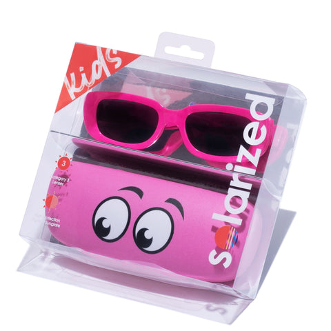 Solarized Kids Slim Y2k Pack Pink Female Rectangle Sunglasses | Eyewear Index