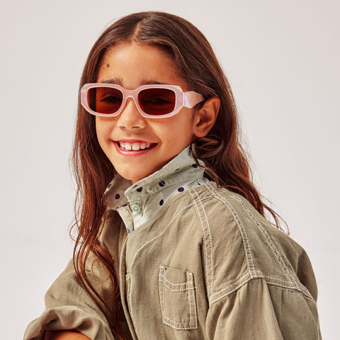 Cancer Council Monkey Kids Iridescent Pink Uni-Sex Rectangle Sunglasses | Eyewear Index