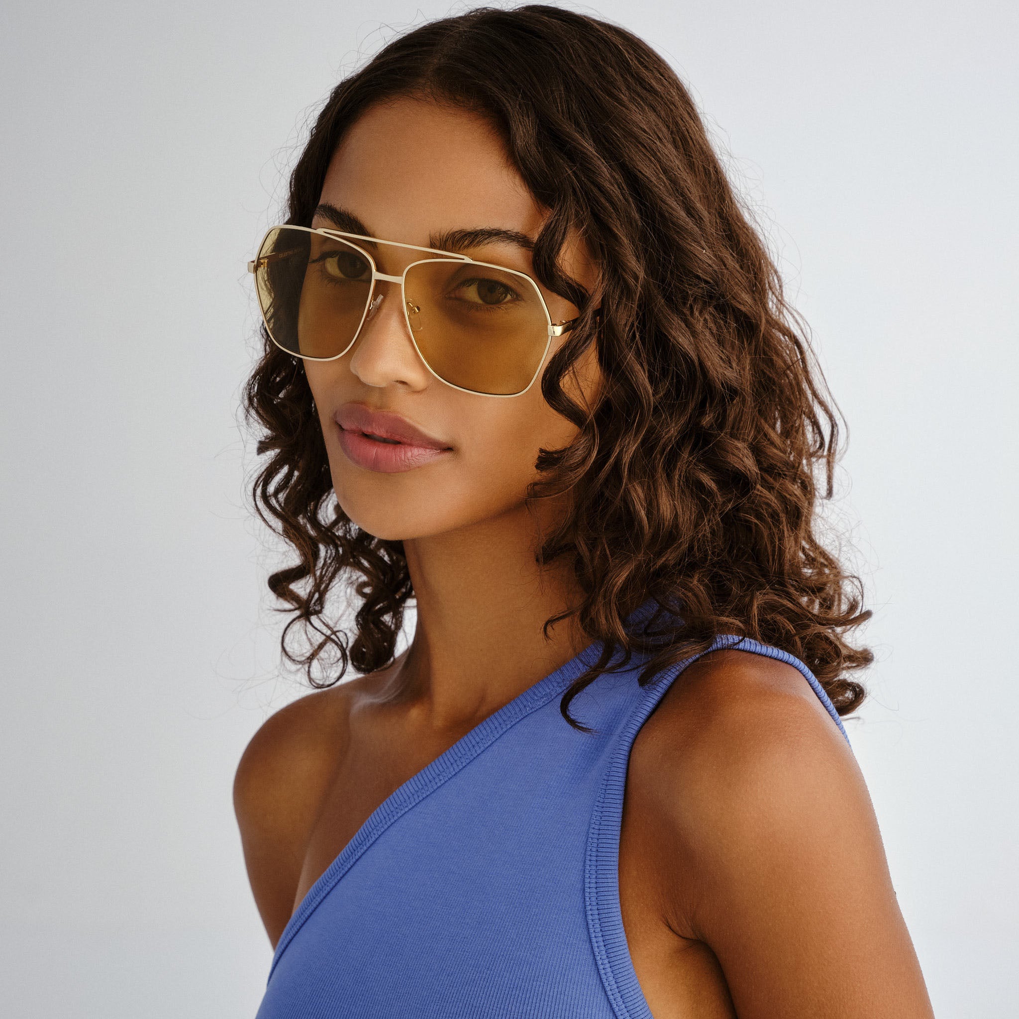 Aire Celestine Gold Amber Tort Uni-Sex Aviator Sunglasses | Eyewear Index