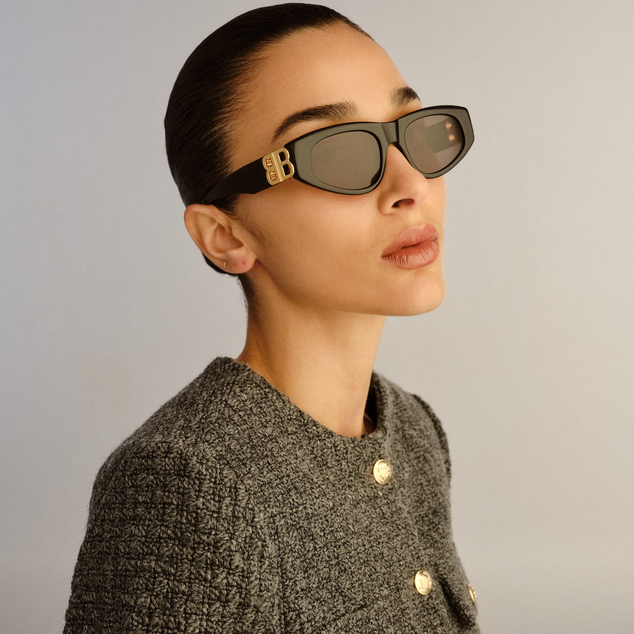 Balenciaga Bb0095s Black Female Cat-Eye Sunglasses | Eyewear Index