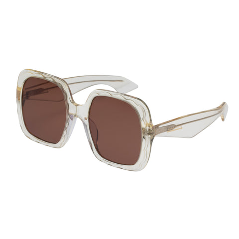 Karen Walker Bloom Doom Vintage Clear Female Square Sunglasses | Eyewear Index