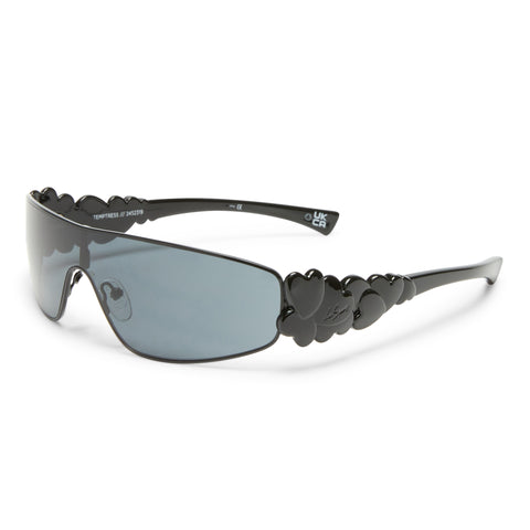 Le Specs Temptress Black Uni-Sex Shield Sunglasses | Eyewear Index