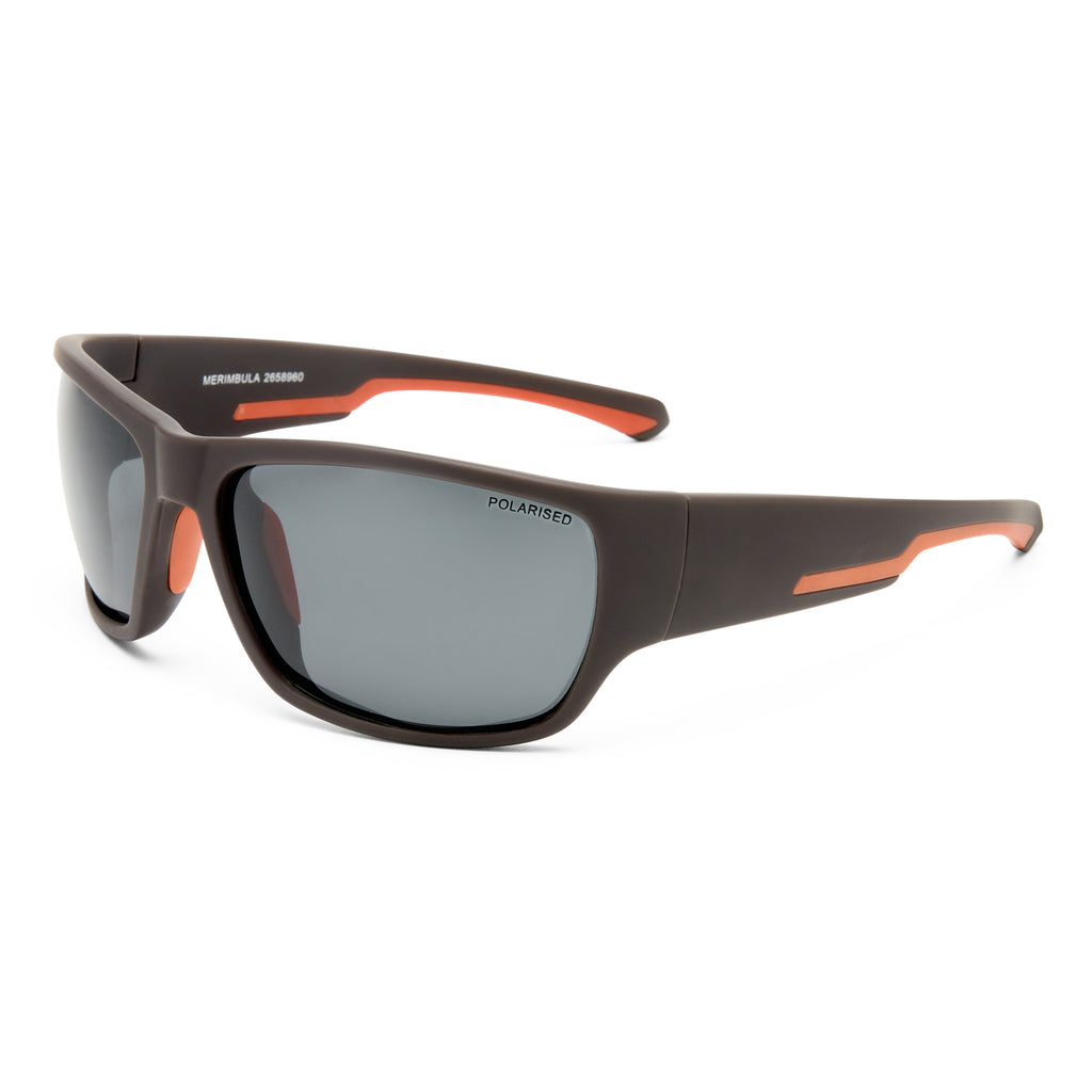 Cancer Council Merimbula Brown Rubber Male Wrap Sunglasses | Eyewear Index
