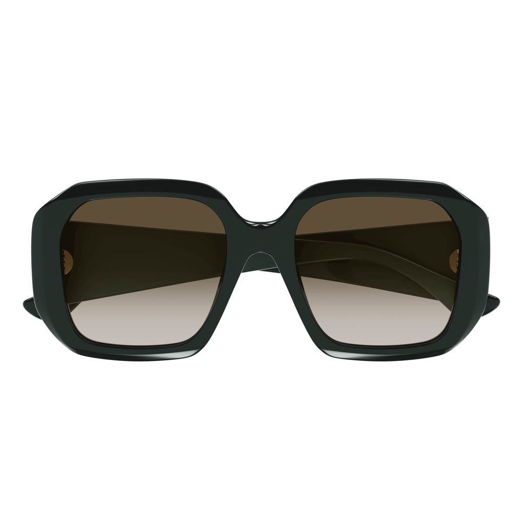 Chloe Ch0300s Green Female Rectangle Sunglasses | Eyewear Index