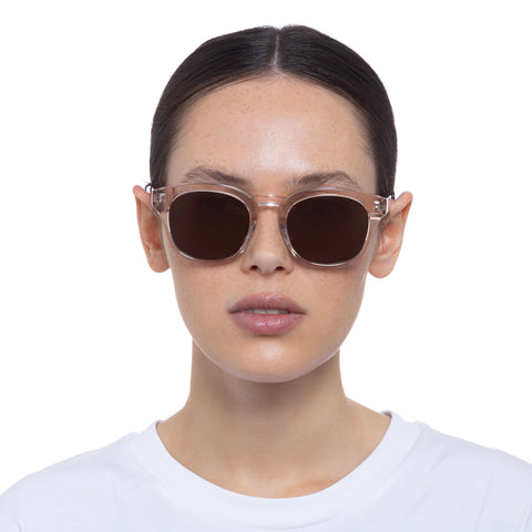 Le Specs Trentadue Sand Vintage Tort Uni-Sex Round Sunglasses | Eyewear Index