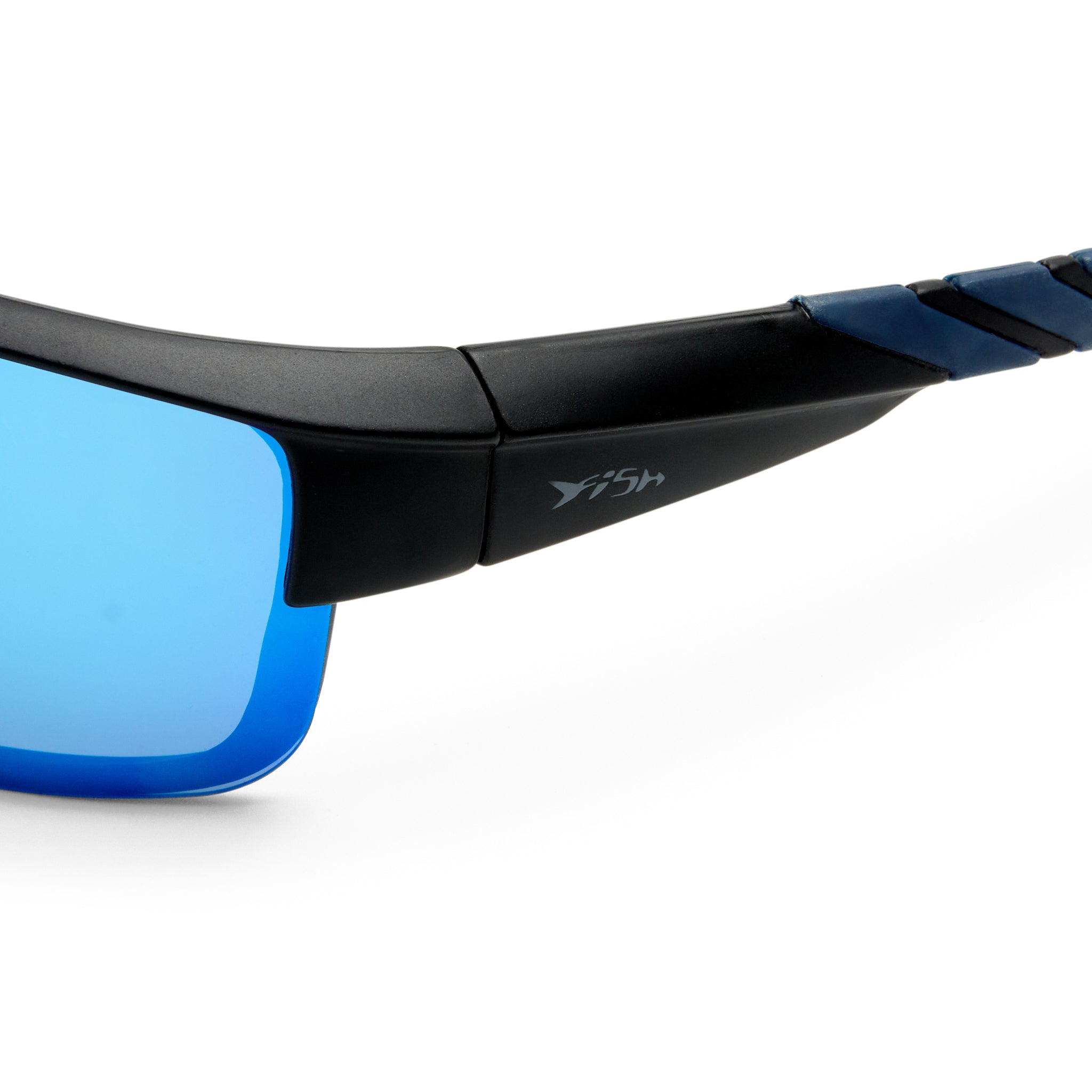 Fish Outrigger Matte Black Dark Blue Male Wrap Sunglasses | Eyewear Index