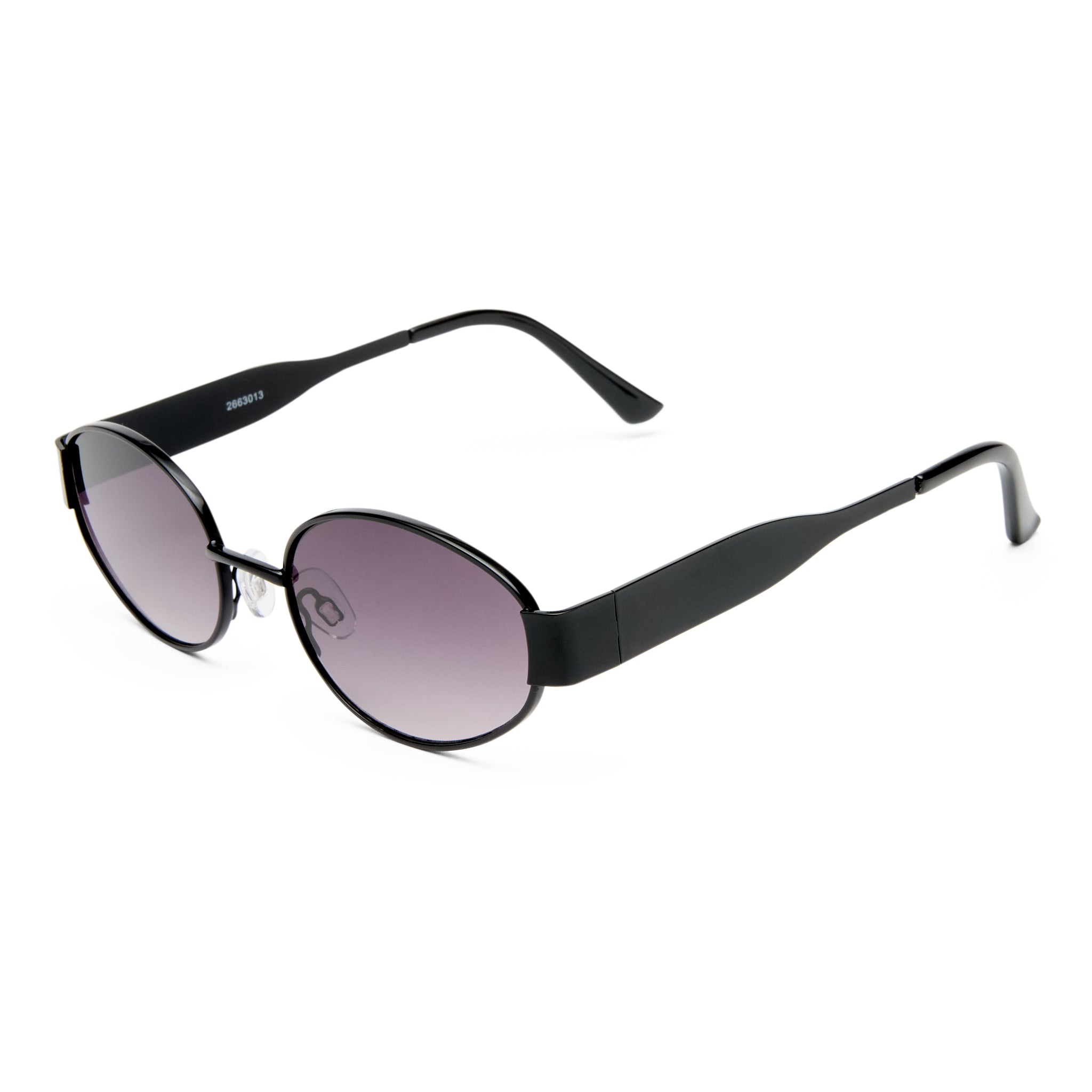Village Hollis Black Female Oval Sunglasses | Eyewear Index