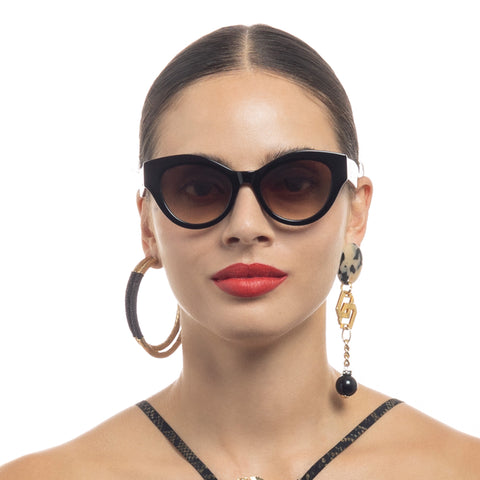 Camilla The Duchess Black Female Cat-Eye Sunglasses | Eyewear Index