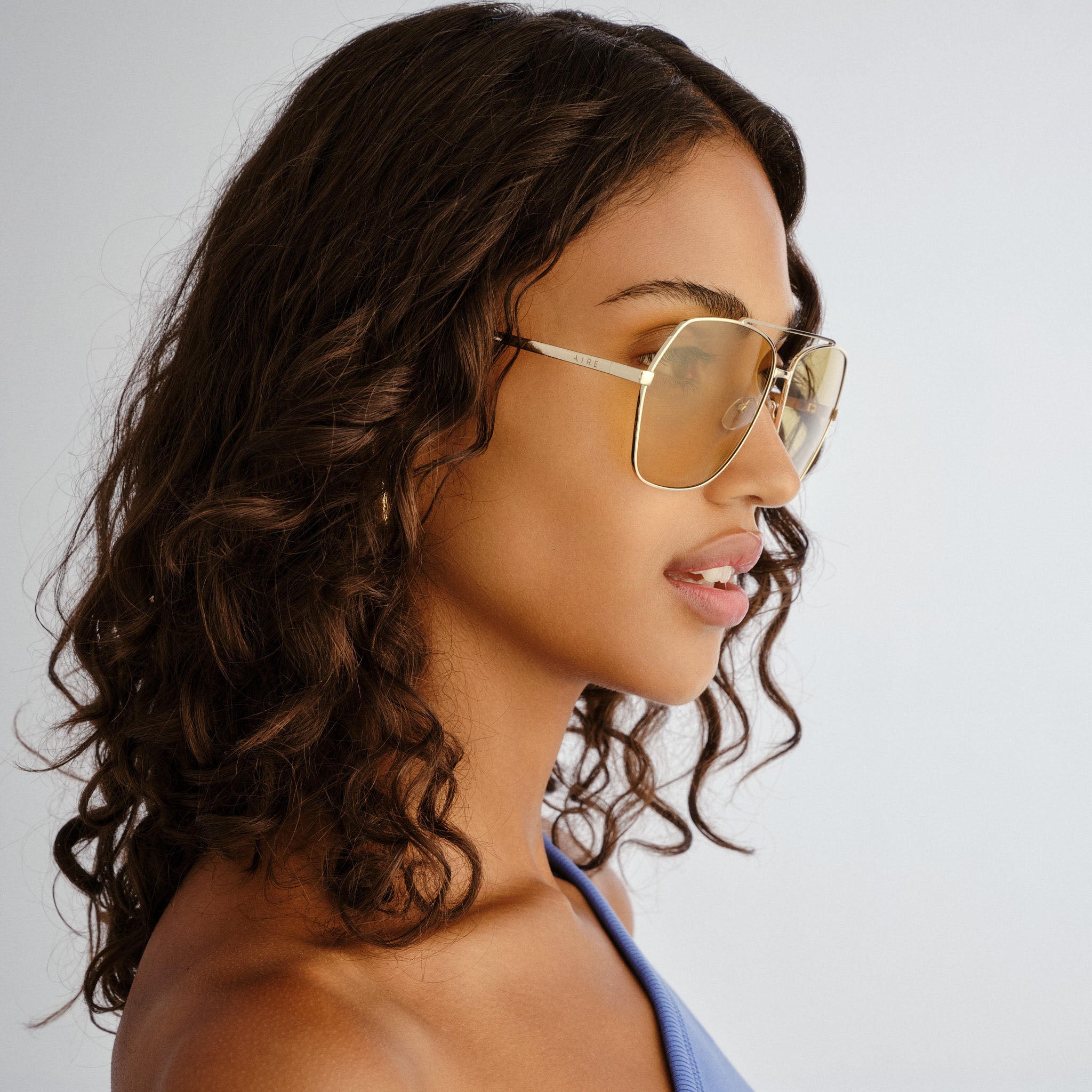 Aire Celestine Gold Amber Tort Uni-Sex Aviator Sunglasses | Eyewear Index