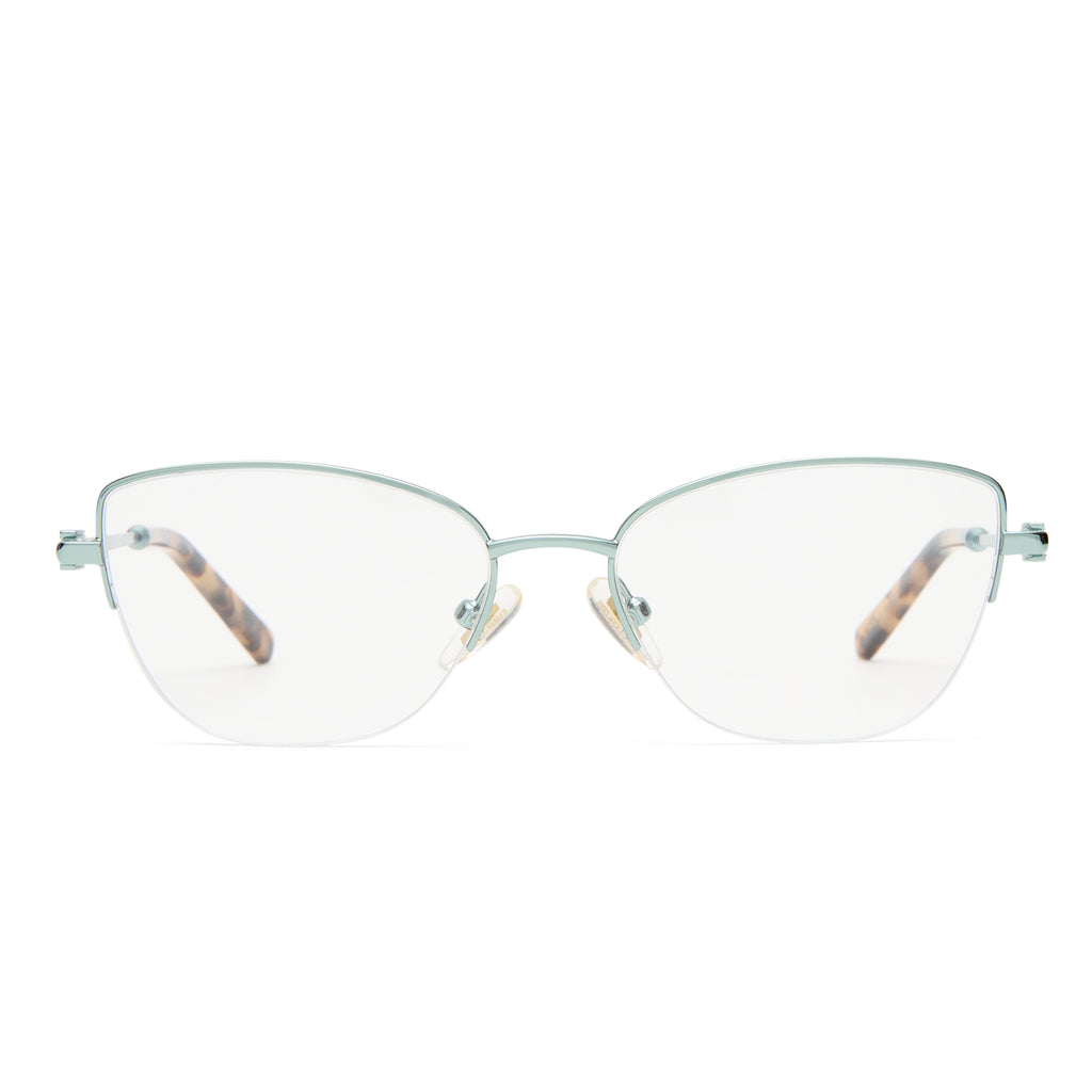 Oroton Fiora Teal Female Cat-Eye Optical Frames | Eyewear Index