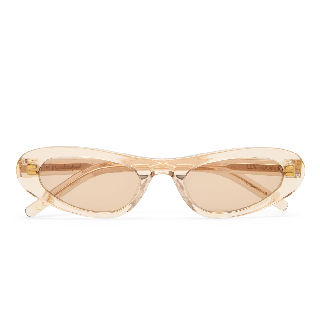 Luv Lou The Noa Gloss Beige Female Cat-Eye Sunglasses | Eyewear Index
