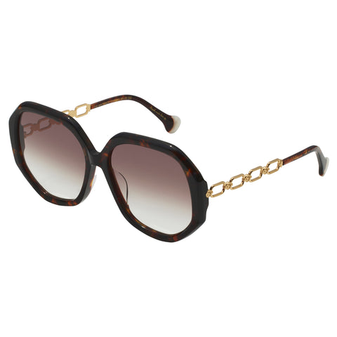 Camilla The Matriach Monogram Tort Female Round Sunglasses | Eyewear Index