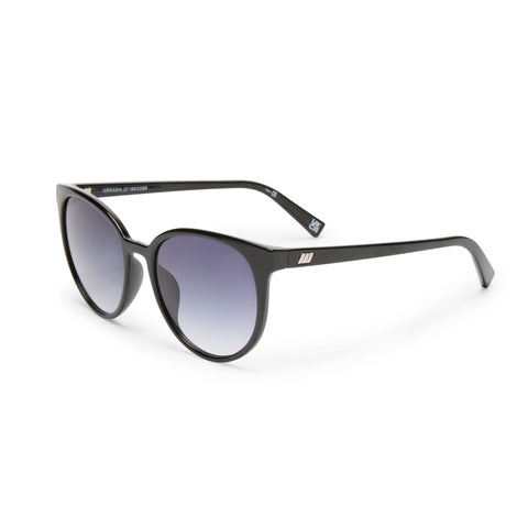 Le Specs Armada Black Female Round Sunglasses | Eyewear Index