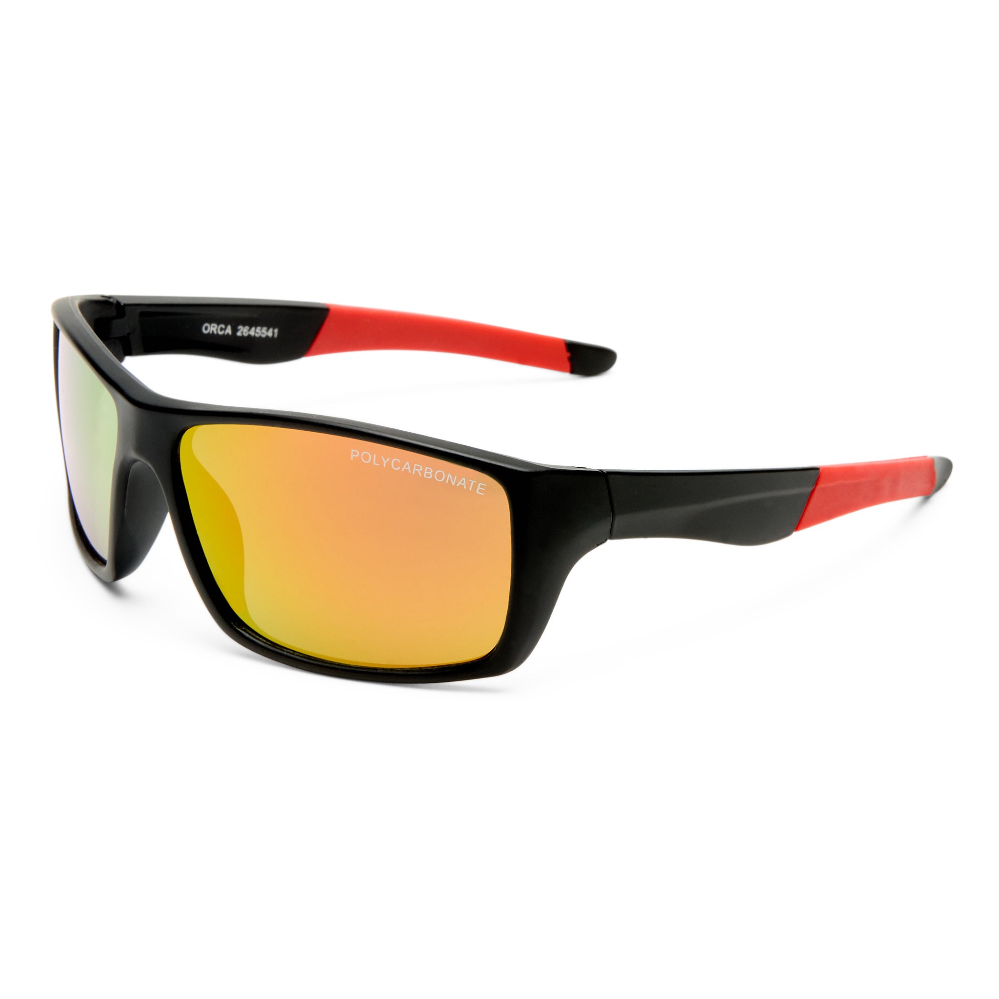 Cancer Council Orca Kids Matte Black Red Male Wrap Sunglasses | Eyewear Index