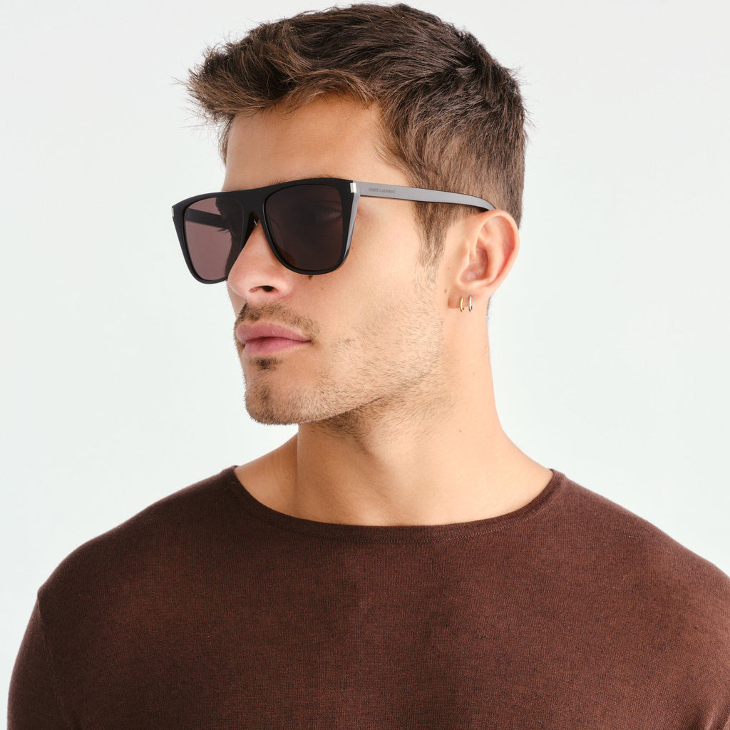 Saint Laurent Sl1f Black Uni-Sex D-Frame Sunglasses | Eyewear Index