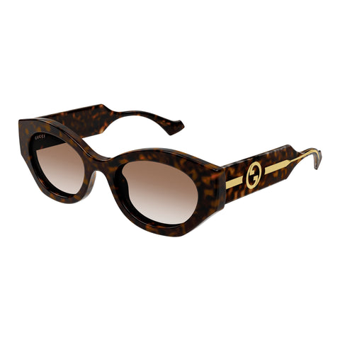 Gucci Gg1553s Havana Female Round Sunglasses | Eyewear Index