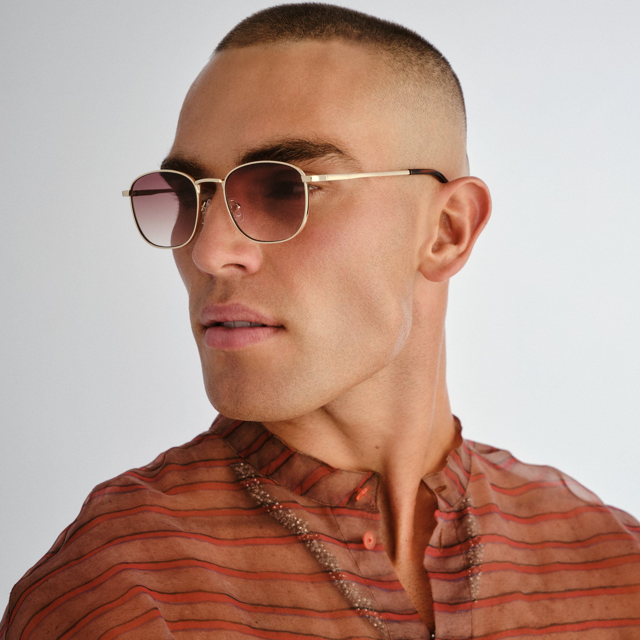 Le Specs Neptune Deux Gold Uni-Sex Square Sunglasses | Eyewear Index