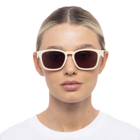 Le Specs Players Playa Ivory Uni-Sex D-Frame Sunglasses | Eyewear Index