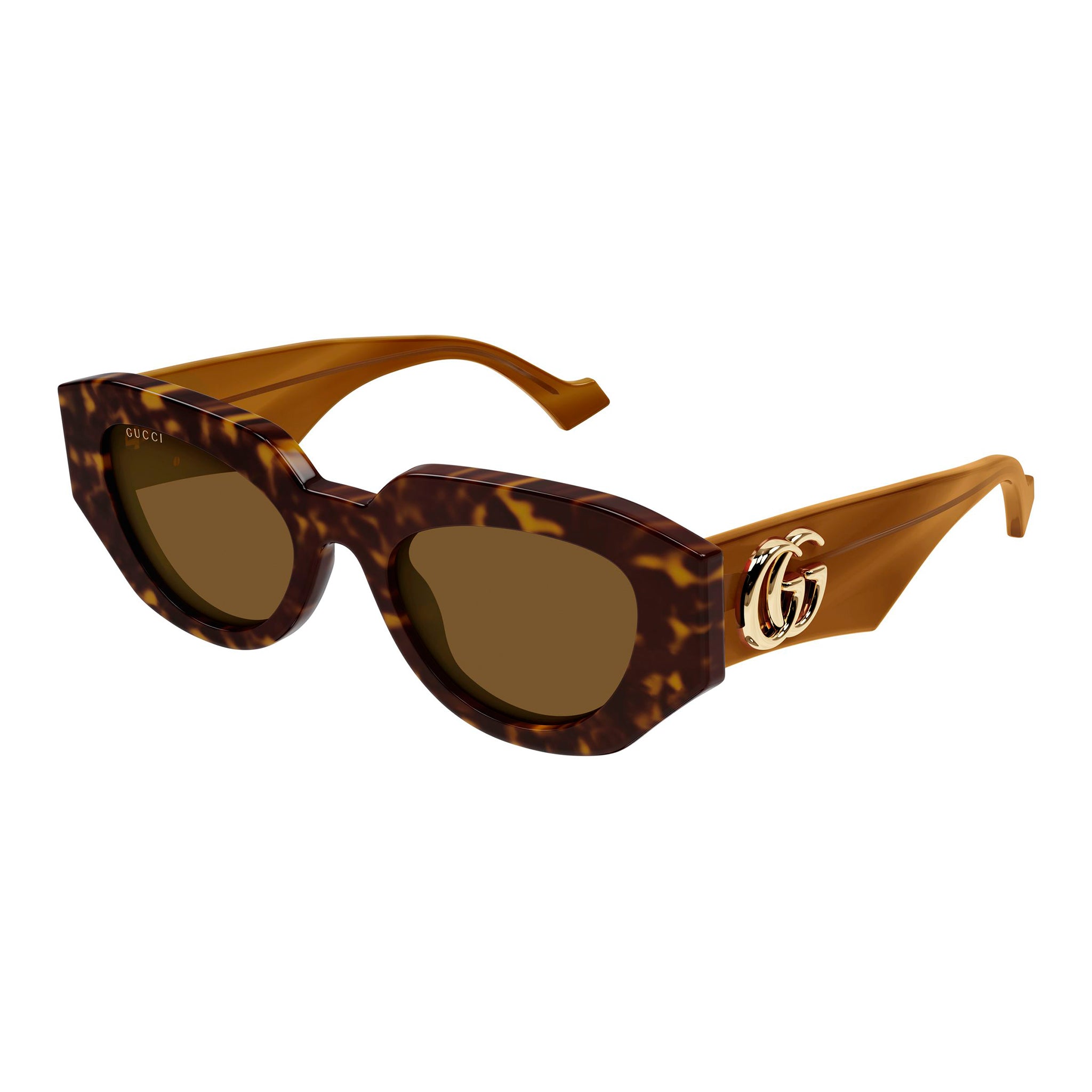 Gucci Gg1421s Havana Female Rectangle Sunglasses | Eyewear Index