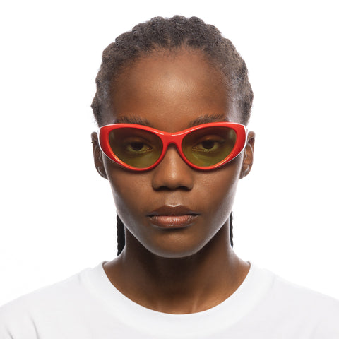 Le Specs Dotcom Edt Red Chrome Uni-Sex Wrap Sunglasses | Eyewear Index