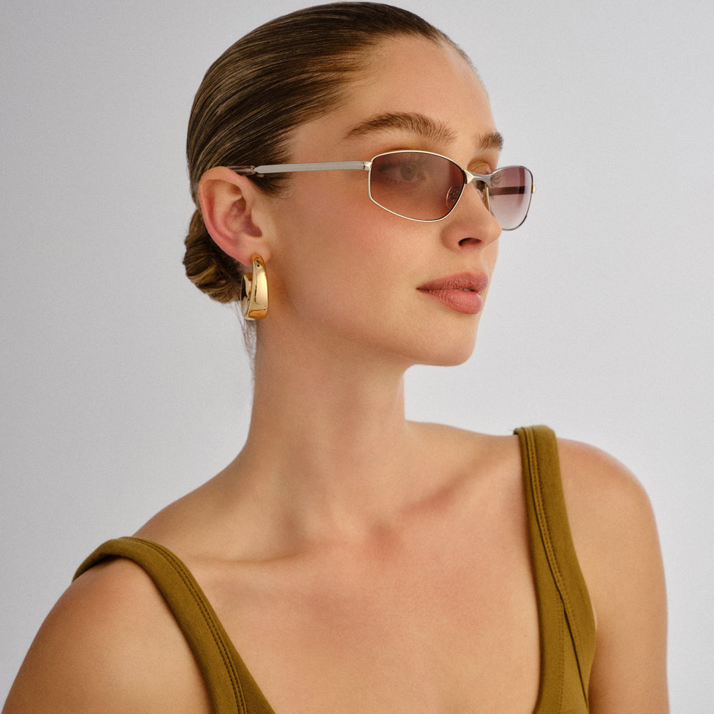 Le Specs Star Beam Silver Uni-Sex Wrap Sunglasses | Eyewear Index