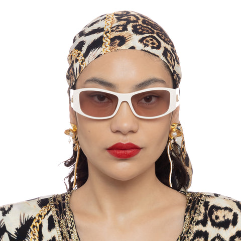 Camilla Pinot At The Palazzo Butter Female Rectangle Sunglasses | Eyewear Index