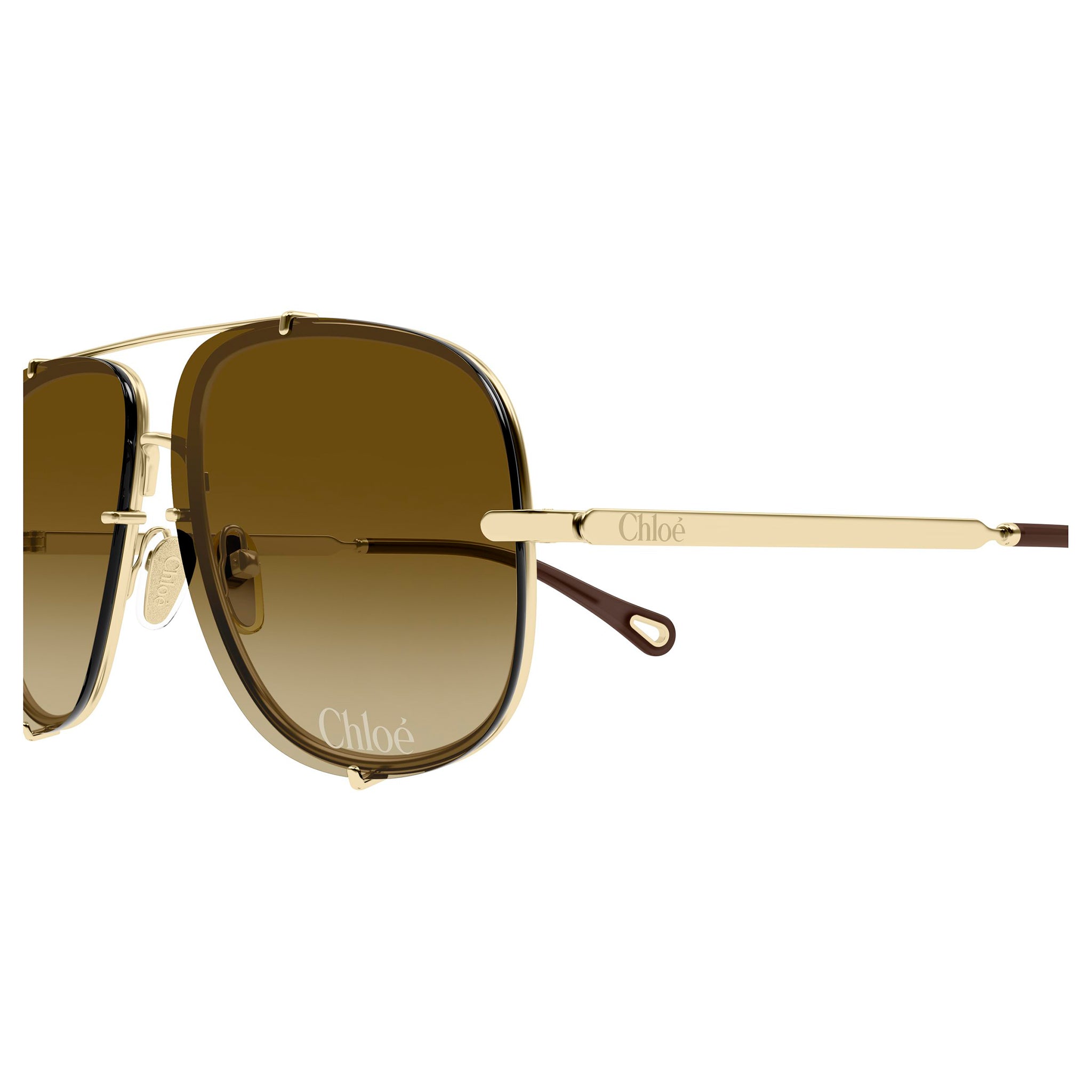 Chloe Ch0348s Gold Female Aviator Sunglasses | Eyewear Index