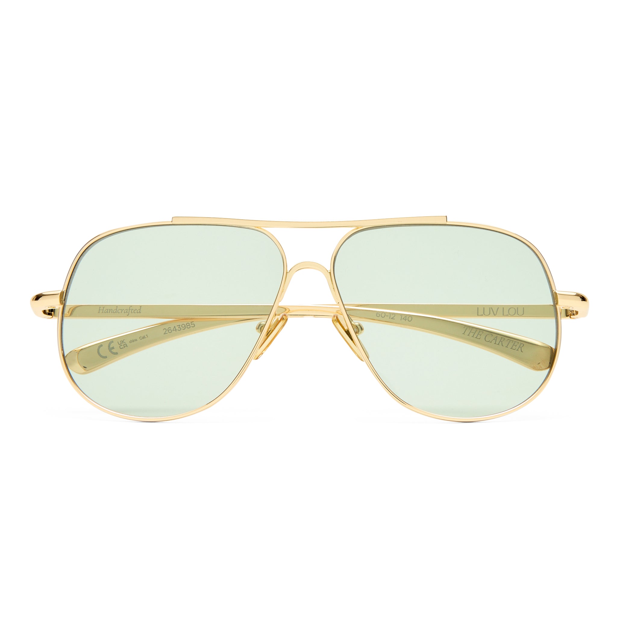Luv Lou The Carter Bright Gold Female Aviator Sunglasses | Eyewear Index