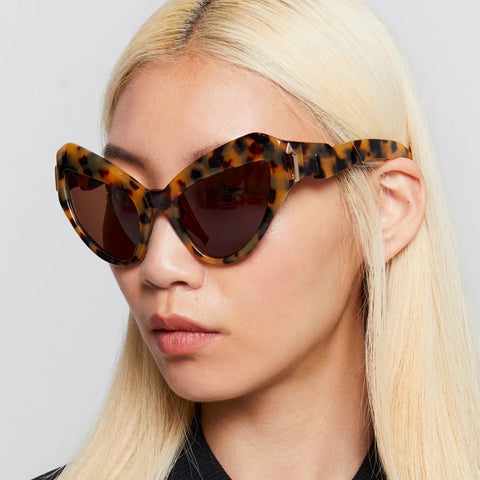 Karen Walker Bow Wow Crazy Tort Female Cat-Eye Sunglasses | Eyewear Index