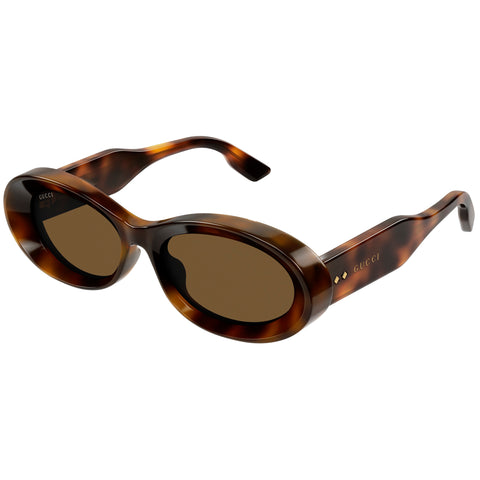 Gucci Gg1527s Havana Female Round Sunglasses | Eyewear Index