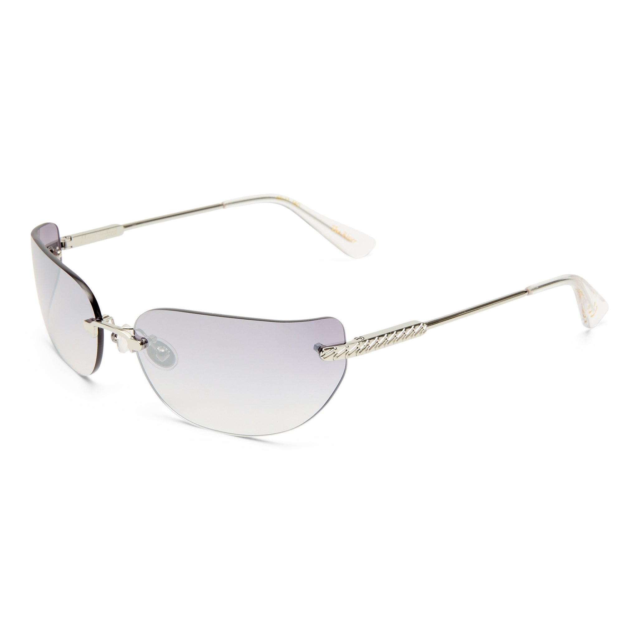 Luv Lou The River Silver Female Rectangle Sunglasses | Eyewear Index