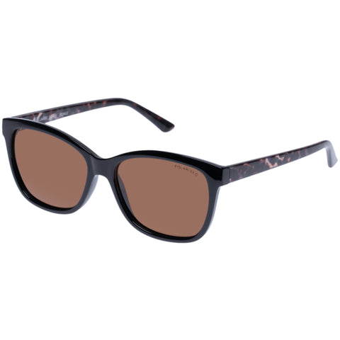 Cancer Council Allambie Petite Black Charcoal Tort Female D-Frame Sunglasses | Eyewear Index