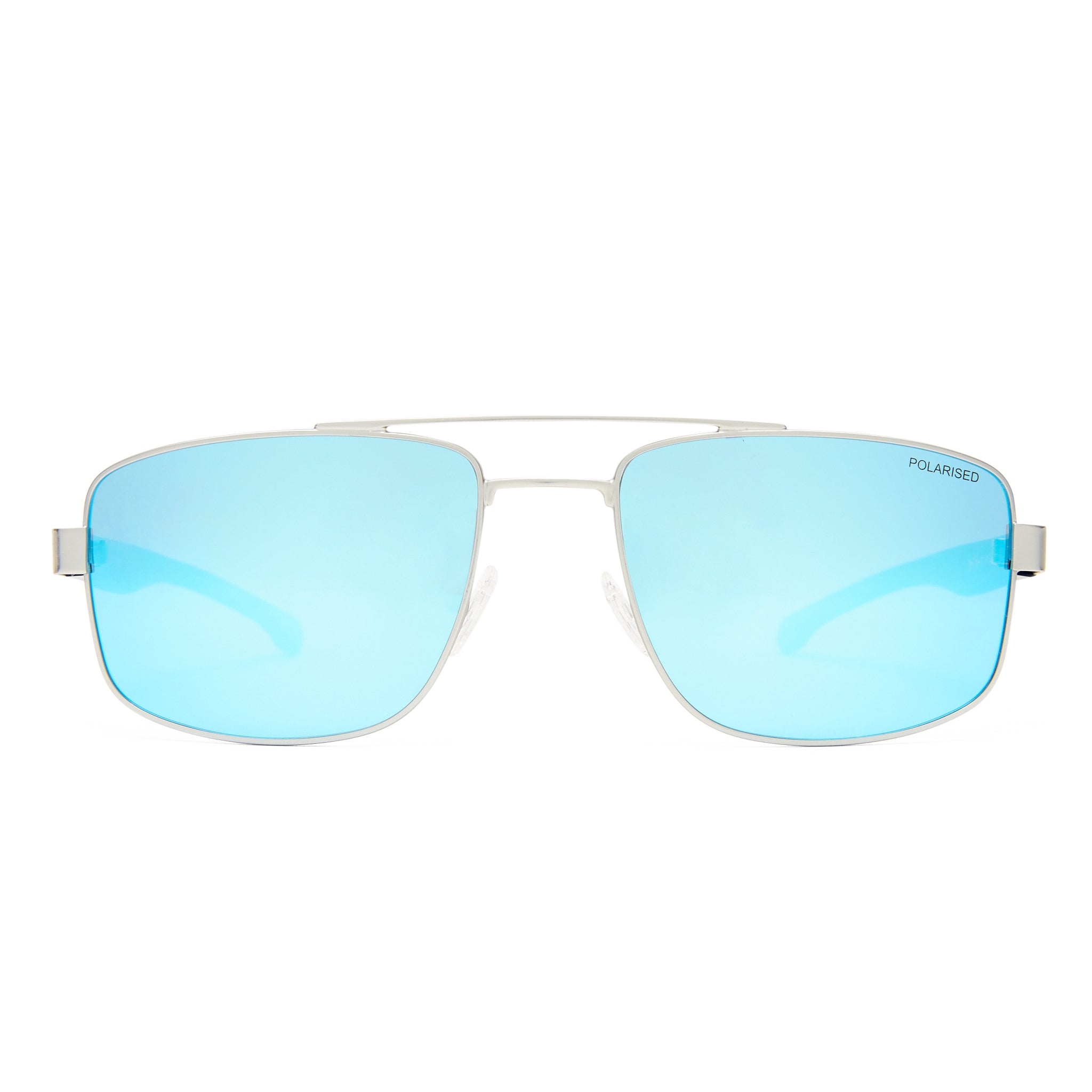Fish Harpoon Matte Silver Blue Male Aviator Sunglasses | Eyewear Index