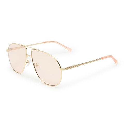 Le Specs Schmaltzy Bright Gold Uni-Sex Aviator Sunglasses | Eyewear Index