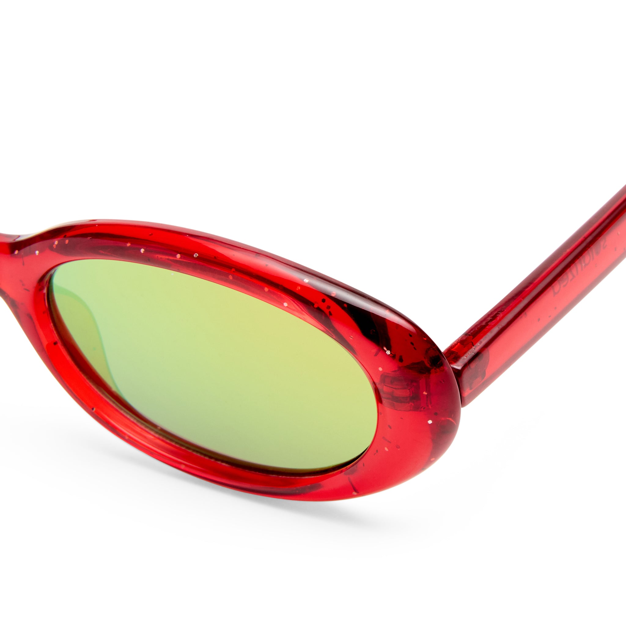 Solarized Kids Slim Oval Red Glitter Uni-Sex Oval Sunglasses | Eyewear Index
