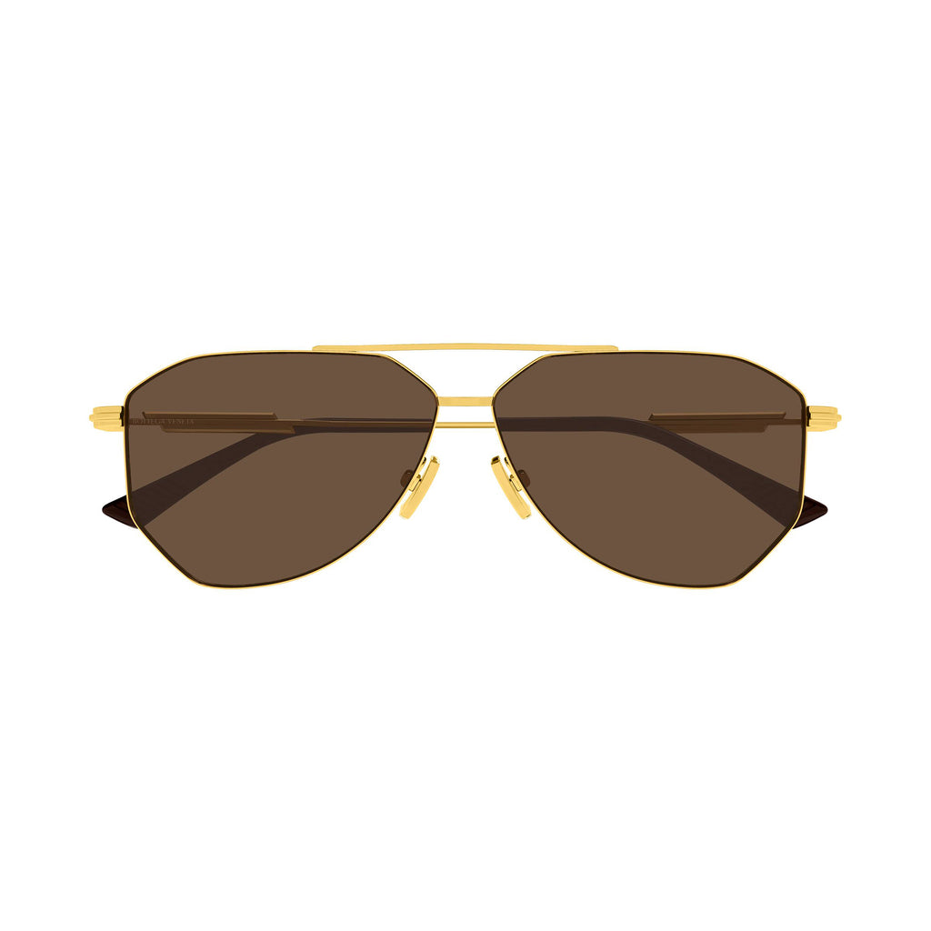 Bottega Veneta Bv1508s Gold Uni-Sex Navigator Sunglasses | Eyewear Index
