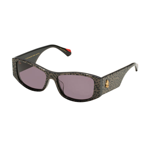 Camilla Pinot At The Palazzo Leopard Glitter Black Female Rectangle Sunglasses | Eyewear Index