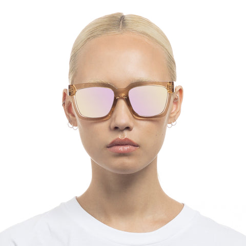 Le Specs Weekend Riot Sand Uni-Sex Square Sunglasses | Eyewear Index